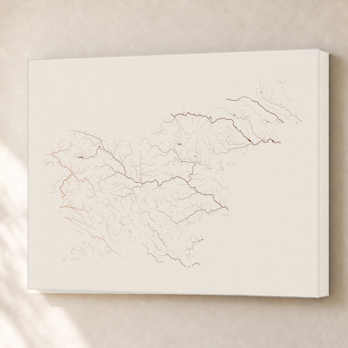 Beautiful Rivers — Eslovénia — Terracota e areia, Canvas · 60 × 80 cm, Sem margem