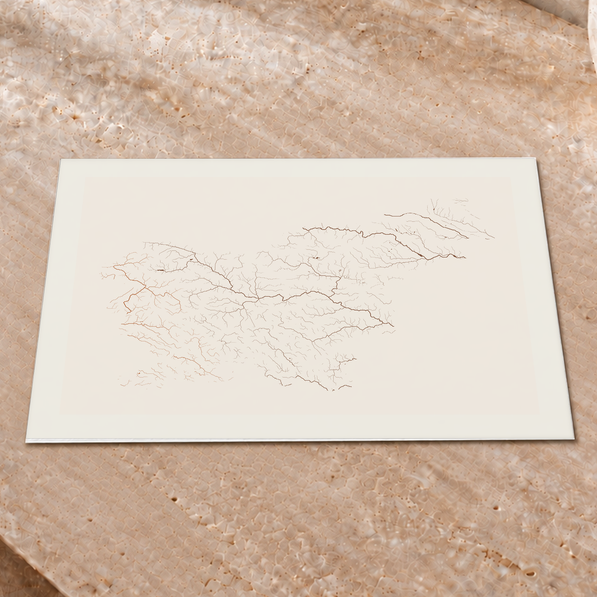 Beautiful Rivers — Eslovénia — Terracota e areia, Impressão fine art · 30 × 40 cm, Margem branca