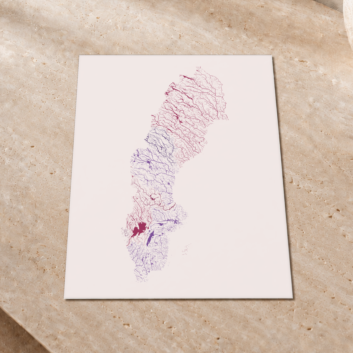 Beautiful Rivers — Suécia — Ameixa e rosé, Impressão fine art · 30 × 40 cm, Sem margem