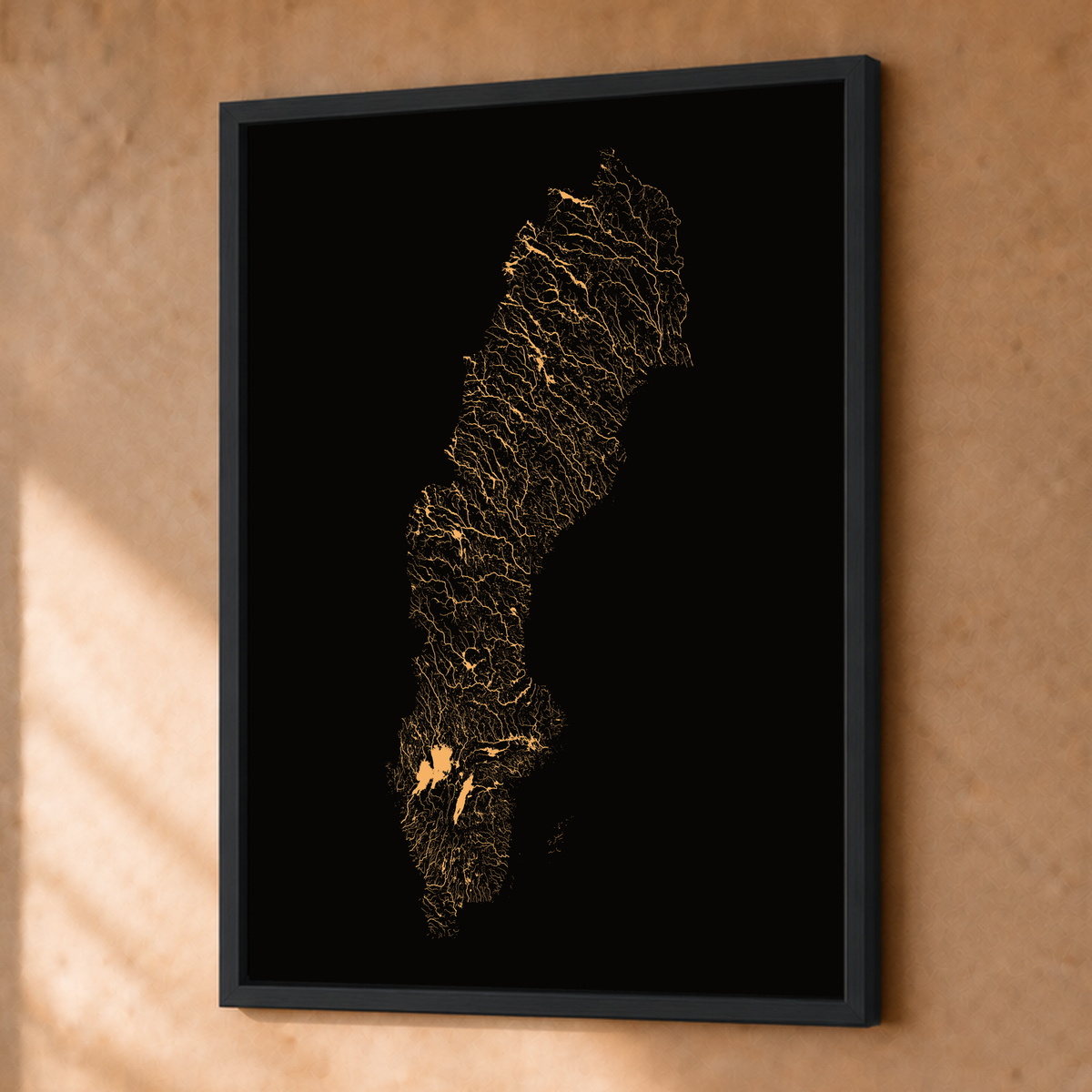Beautiful Rivers — Suécia — Cobre, Fine art emoldurado · 30 × 40 cm, Preto · Sem margem