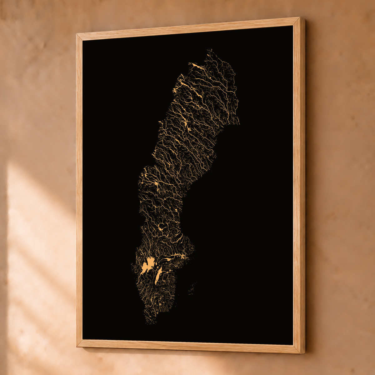 Beautiful Rivers — Suécia — Cobre, Fine art emoldurado · 45 × 60 cm, Natural · Sem margem