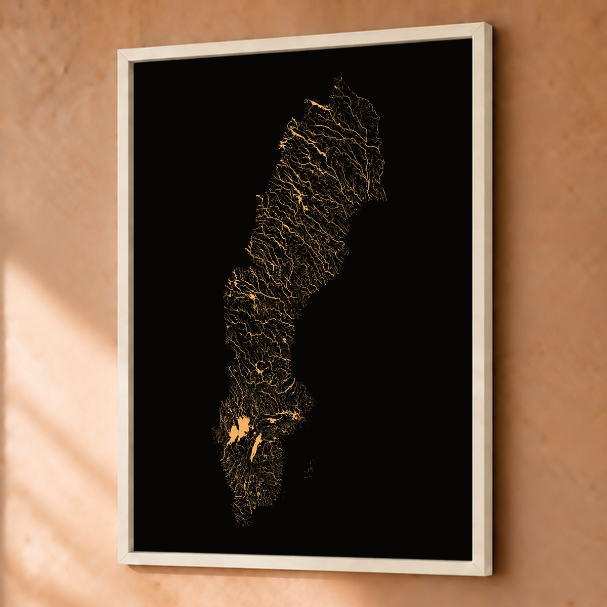 Beautiful Rivers — Suécia — Cobre, Fine art emoldurado · 45 × 60 cm, Branco · Sem margem