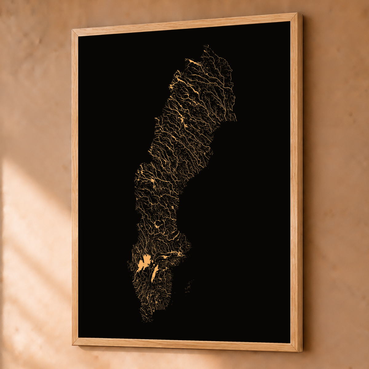 Beautiful Rivers — Suécia — Cobre, Fine art emoldurado · 60 × 80 cm, Natural · Sem margem