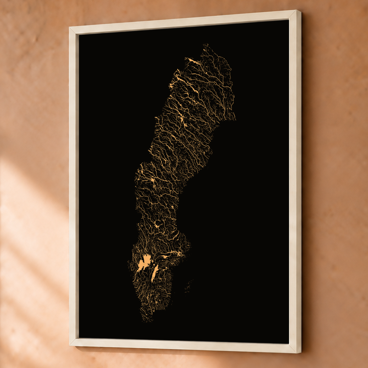 Beautiful Rivers — Suécia — Cobre, Fine art emoldurado · 60 × 80 cm, Branco · Sem margem