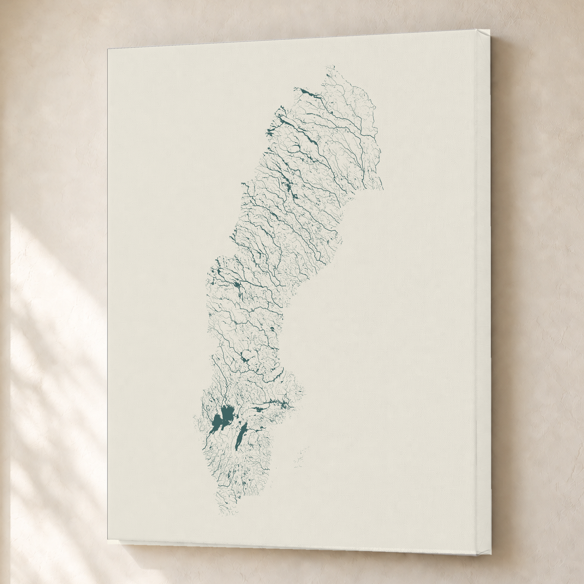 Beautiful Rivers — Suécia — Natural e luminosa, Canvas · 45 × 60 cm, Sem margem