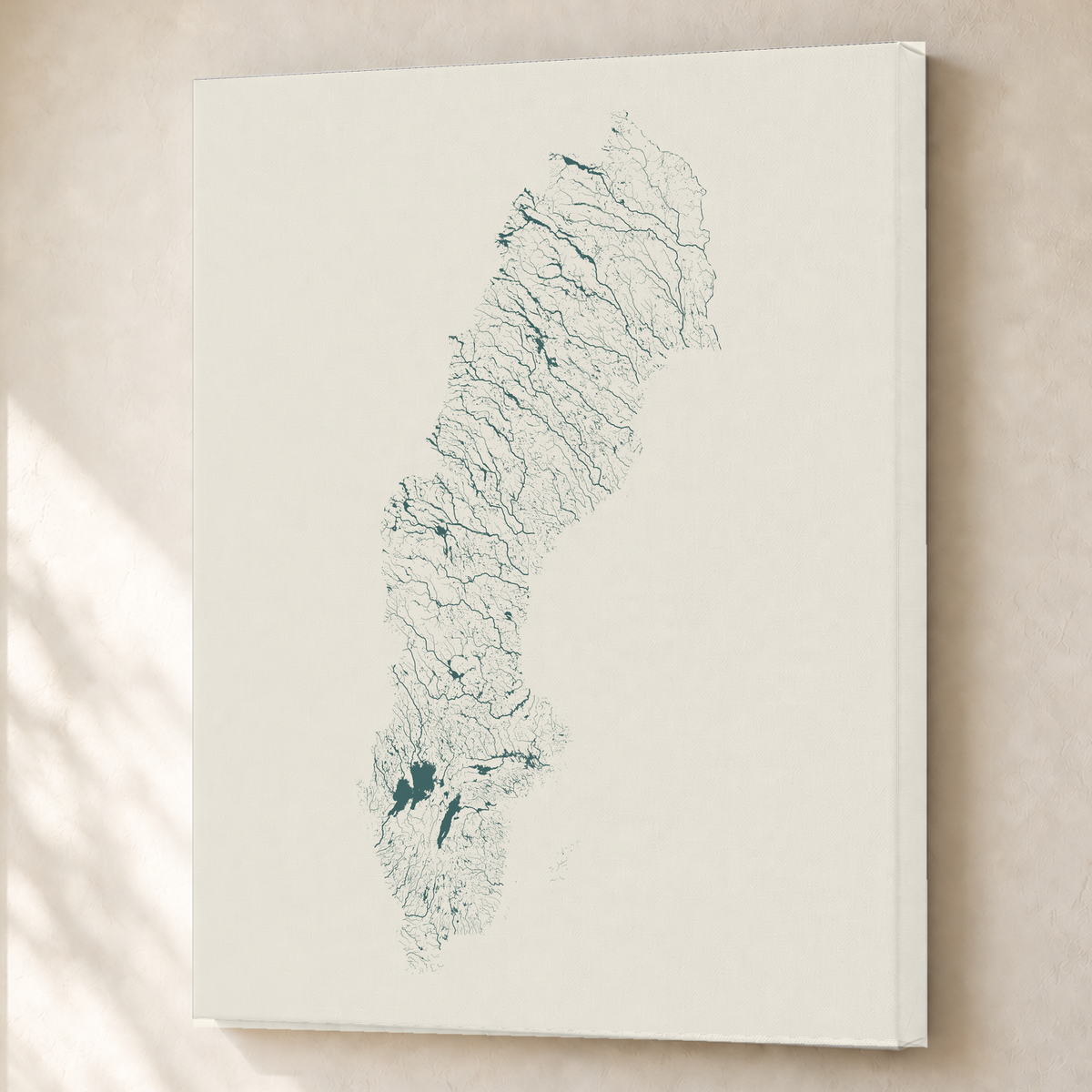 Beautiful Rivers — Suécia — Natural e luminosa, Canvas · 60 × 80 cm, Sem margem