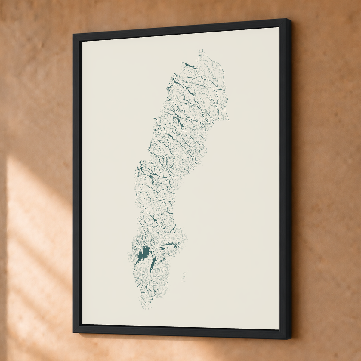 Beautiful Rivers — Suécia — Natural e luminosa, Fine art emoldurado · 30 × 40 cm, Preto · Sem margem