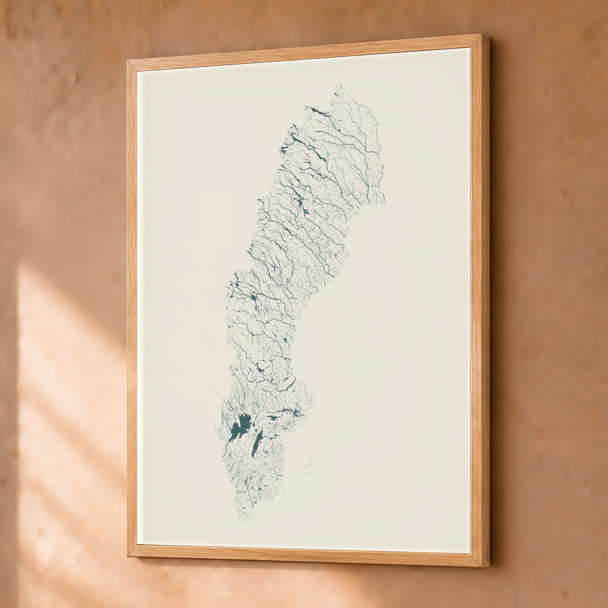 Beautiful Rivers — Suécia — Natural e luminosa, Fine art emoldurado · 30 × 40 cm, Natural · Sem margem