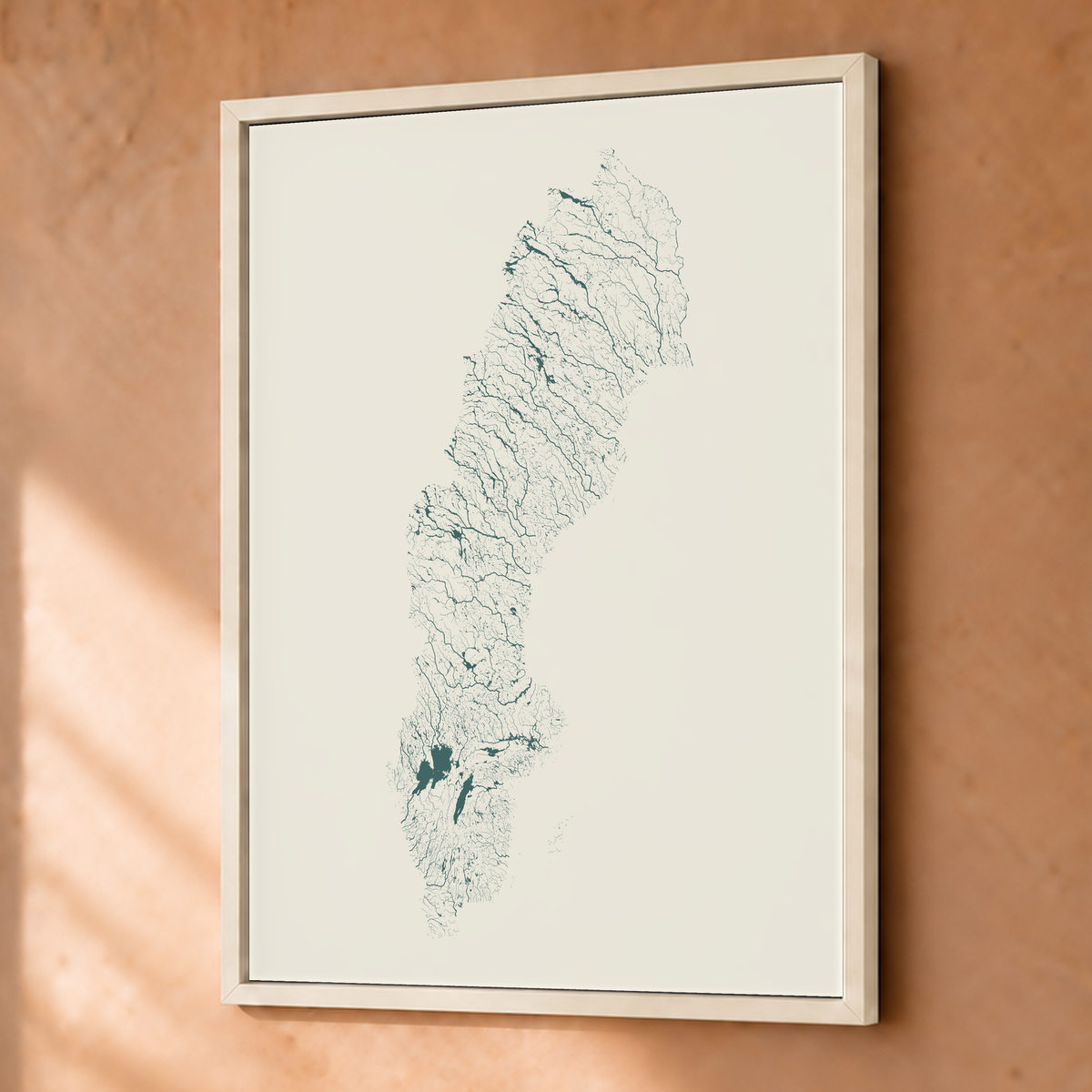 Beautiful Rivers — Suécia — Natural e luminosa, Fine art emoldurado · 30 × 40 cm, Branco · Sem margem