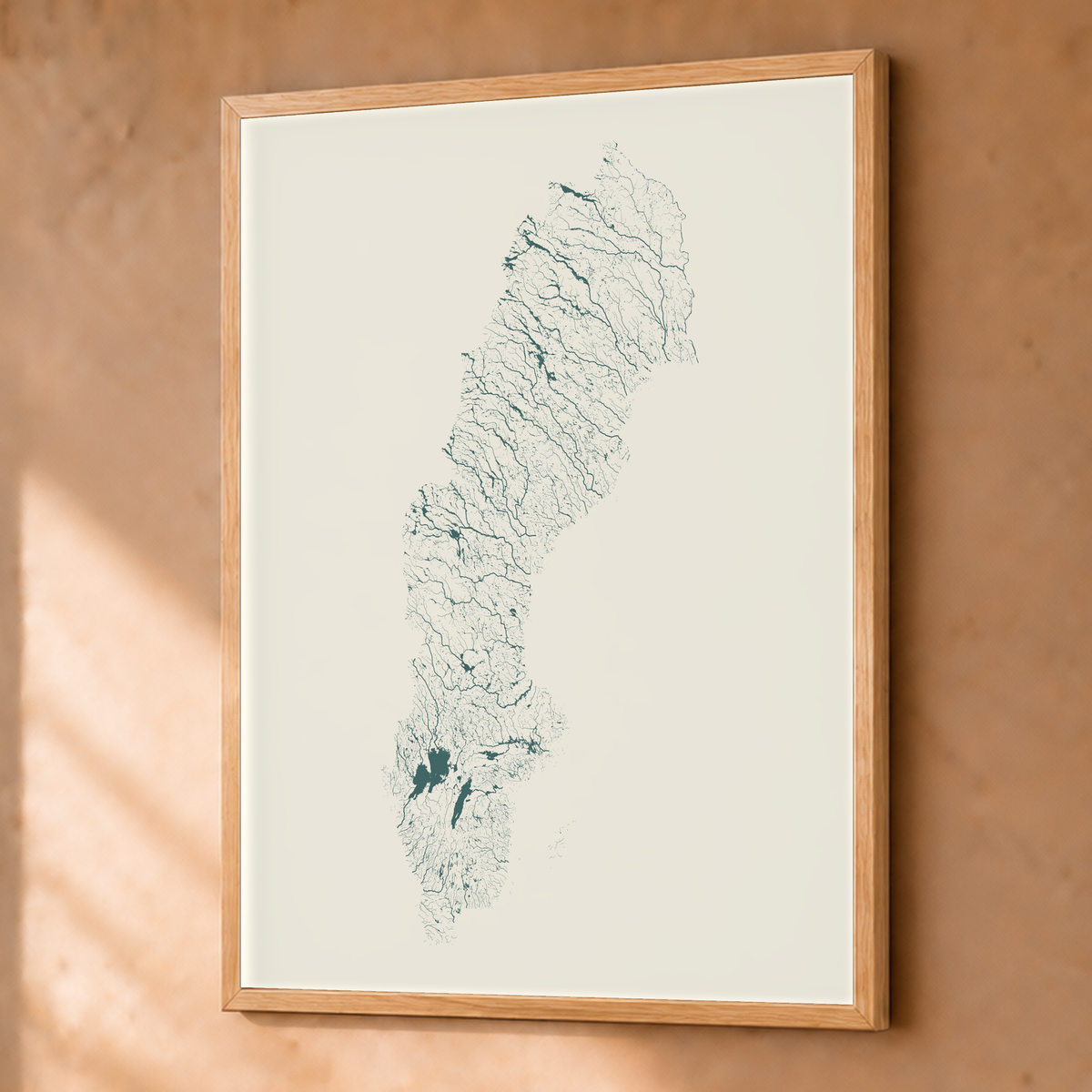 Beautiful Rivers — Suécia — Natural e luminosa, Fine art emoldurado · 45 × 60 cm, Natural · Sem margem