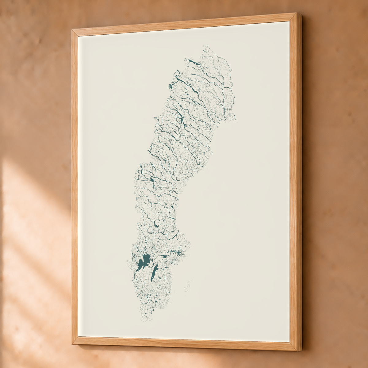 Beautiful Rivers — Suécia — Natural e luminosa, Fine art emoldurado · 60 × 80 cm, Natural · Sem margem