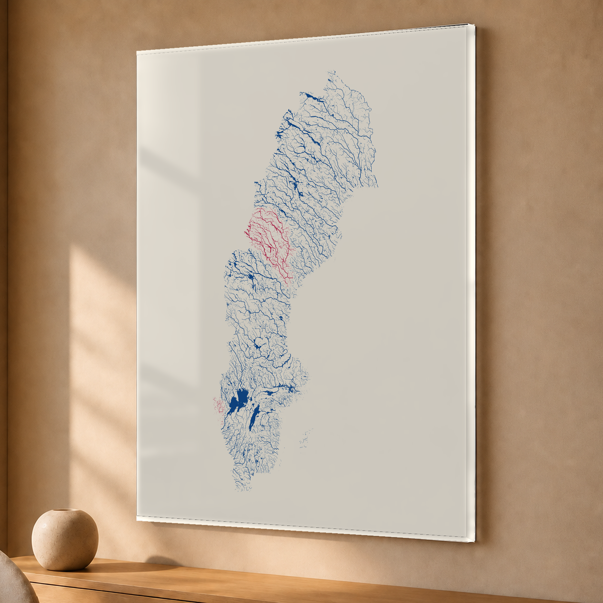 Beautiful Rivers — Suécia — Risografia, Acrílico · 30 × 40 cm, Sem margem