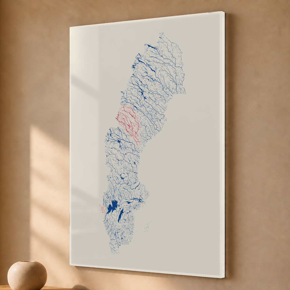 Beautiful Rivers — Suécia — Risografia, Acrílico · 40 × 60 cm, Sem margem