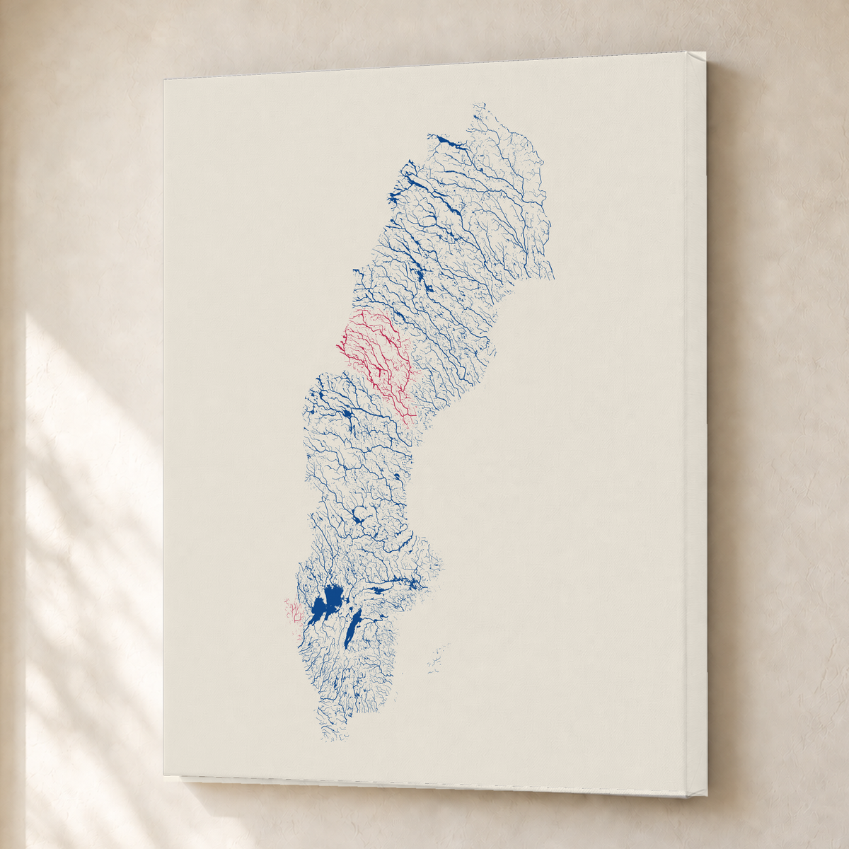 Beautiful Rivers — Suécia — Risografia, Canvas · 30 × 40 cm, Sem margem