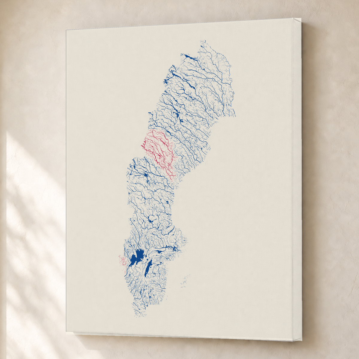 Beautiful Rivers — Suécia — Risografia, Canvas · 45 × 60 cm, Sem margem