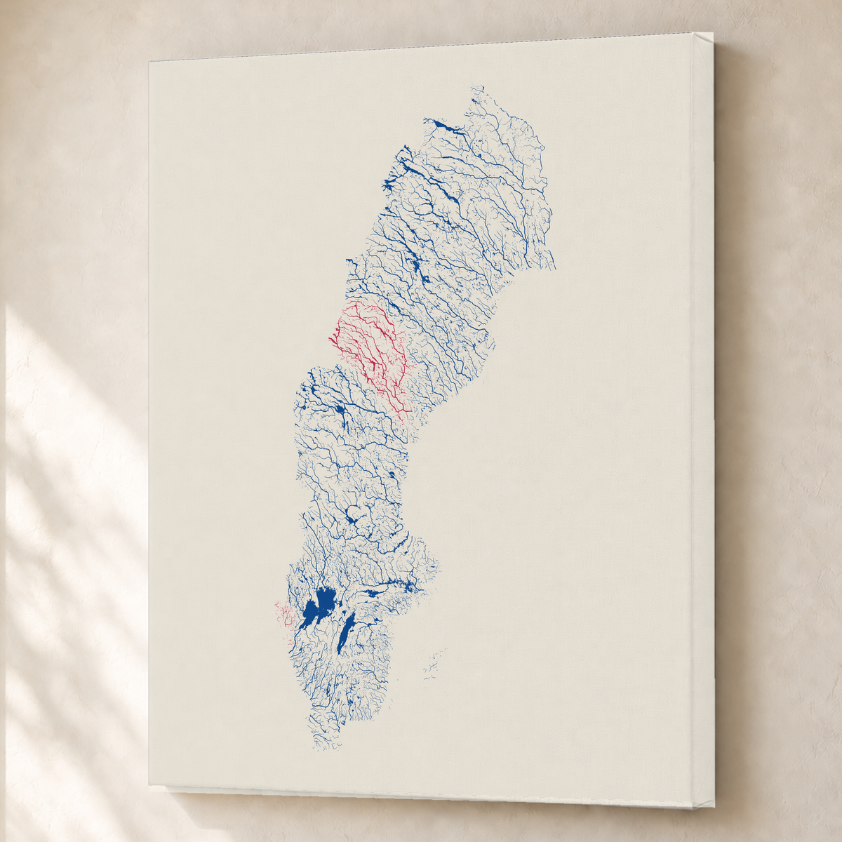 Beautiful Rivers — Suécia — Risografia, Canvas · 60 × 80 cm, Sem margem