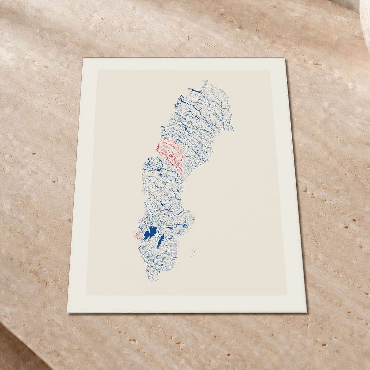Beautiful Rivers — Suécia — Risografia, Impressão fine art · 30 × 40 cm, Margem branca