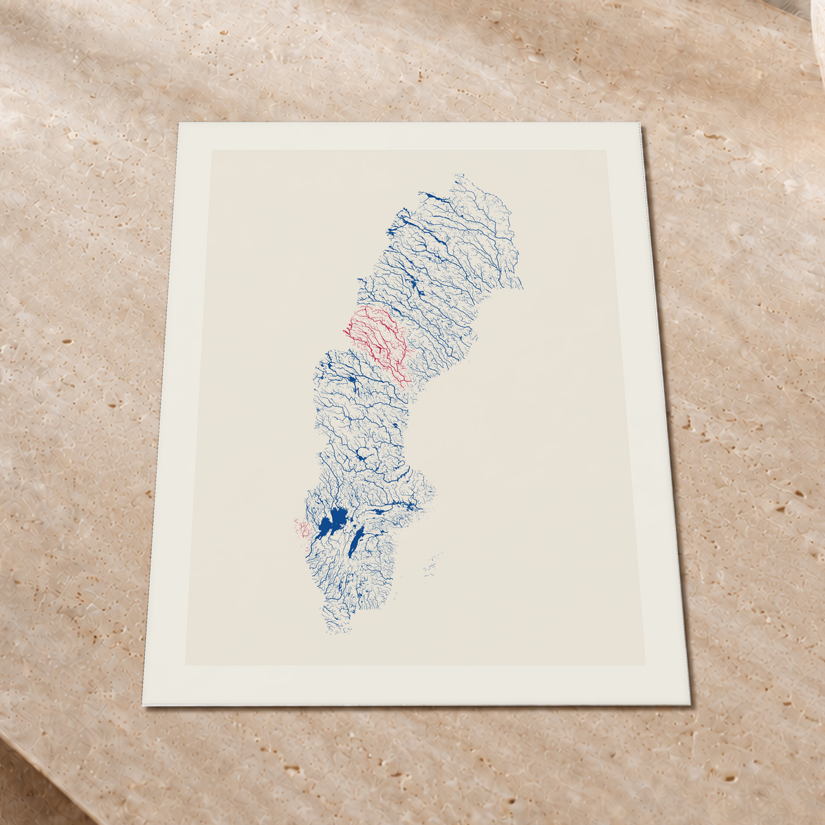 Beautiful Rivers — Suécia — Risografia, Impressão fine art · 45 × 60 cm, Margem branca