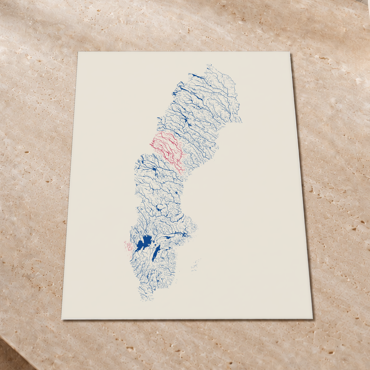 Beautiful Rivers — Suécia — Risografia, Impressão fine art · 60 × 80 cm, Sem margem