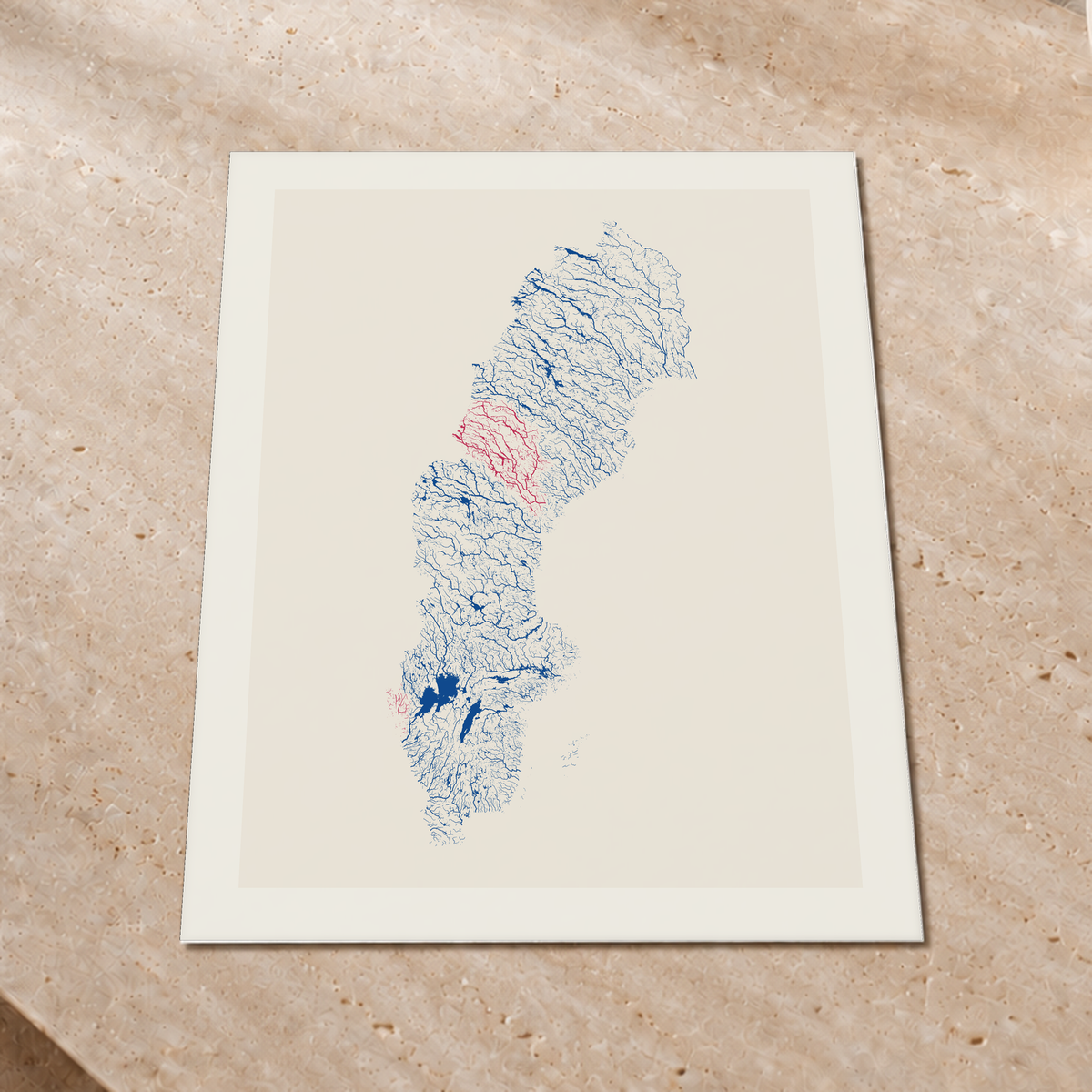 Beautiful Rivers — Suécia — Risografia, Impressão fine art · 60 × 80 cm, Margem branca