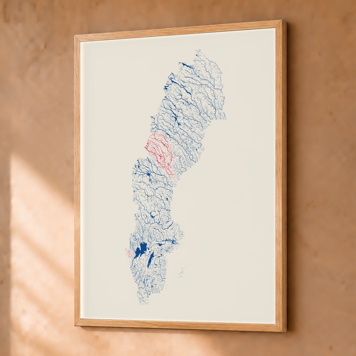 Beautiful Rivers — Suécia — Risografia, Fine art emoldurado · 30 × 40 cm, Natural · Sem margem