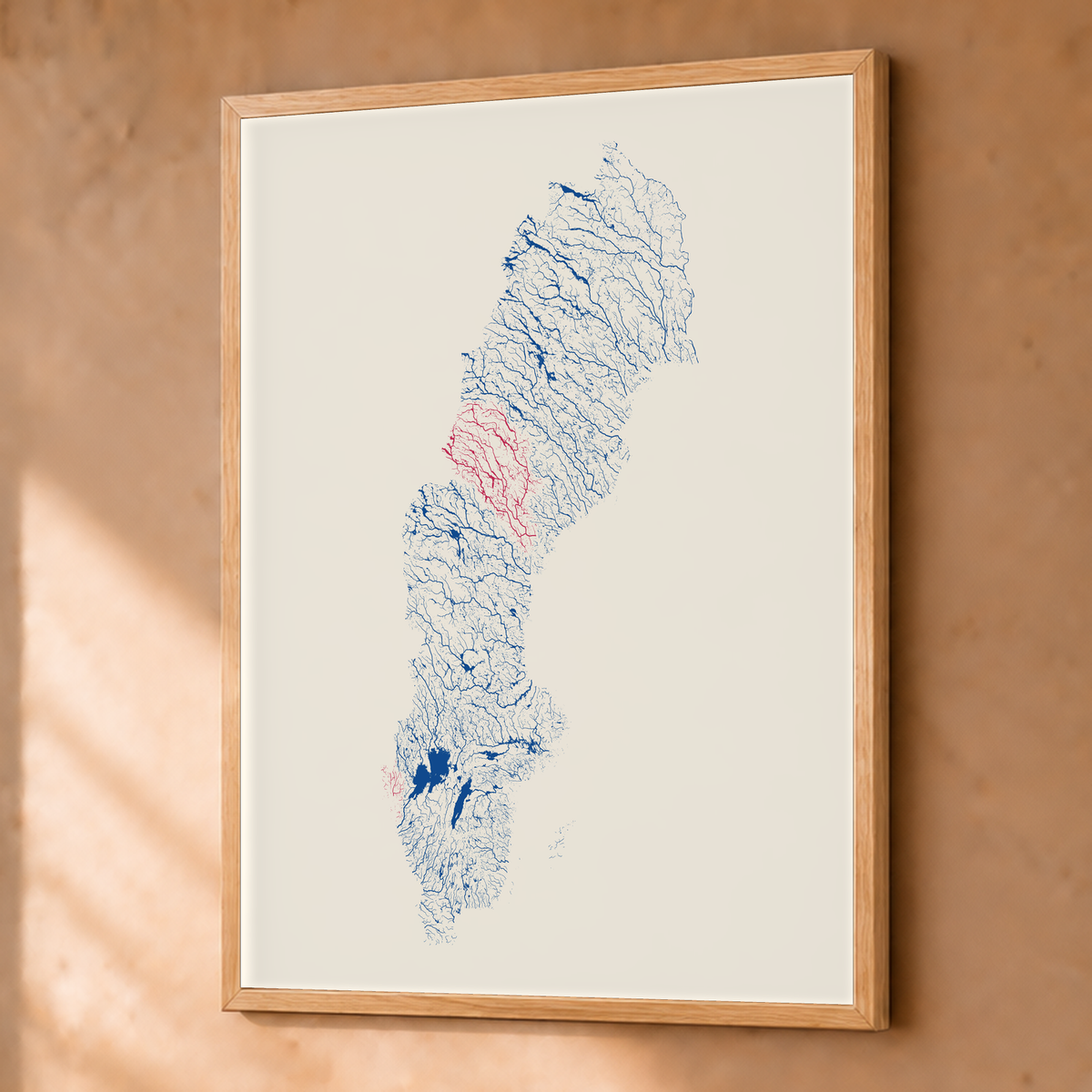 Beautiful Rivers — Suécia — Risografia, Fine art emoldurado · 45 × 60 cm, Natural · Sem margem