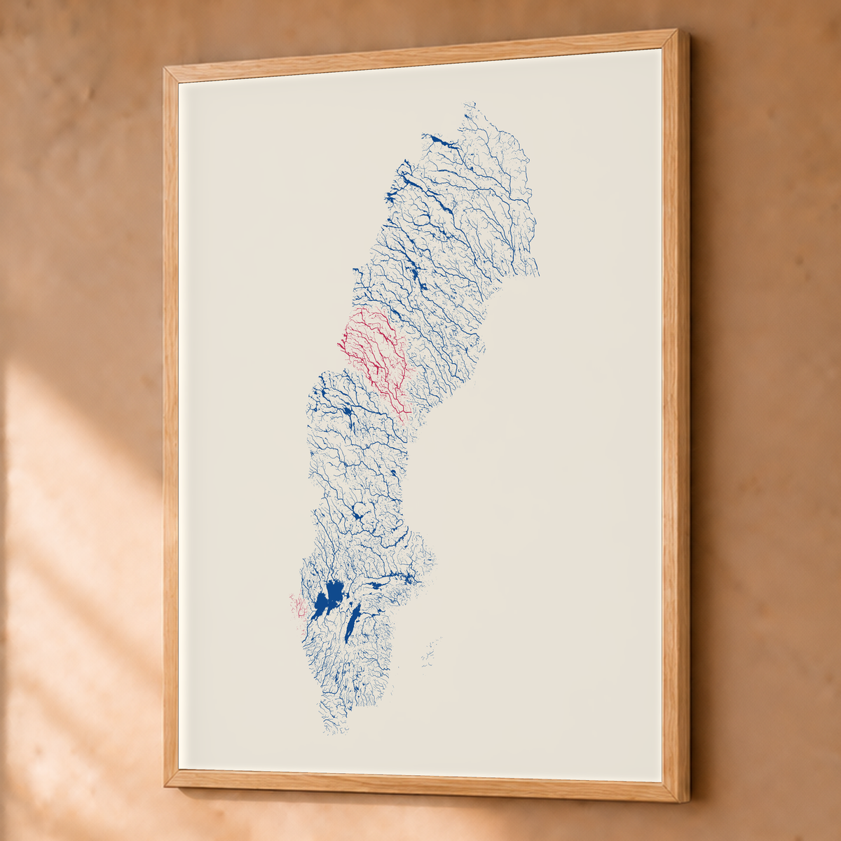 Beautiful Rivers — Suécia — Risografia, Fine art emoldurado · 60 × 80 cm, Natural · Sem margem