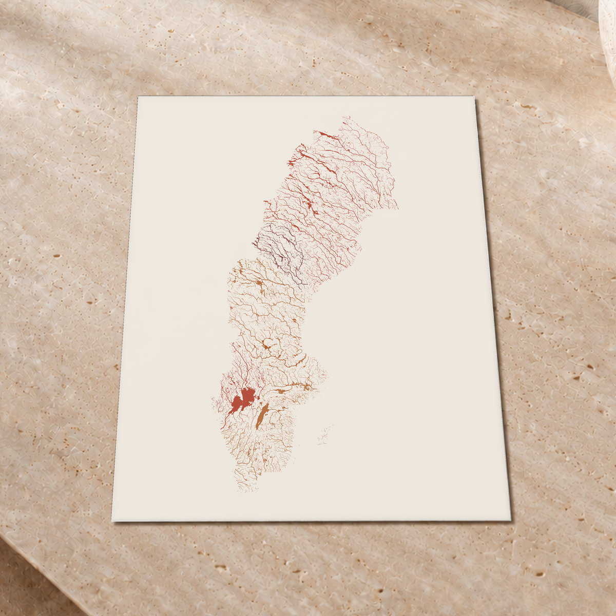 Beautiful Rivers — Suécia — Terracota e areia, Impressão fine art · 30 × 40 cm, Sem margem
