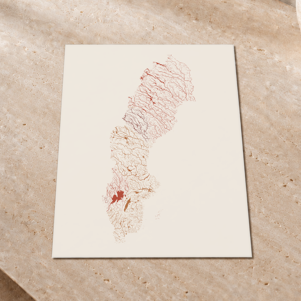 Beautiful Rivers — Suécia — Terracota e areia, Impressão fine art · 45 × 60 cm, Sem margem