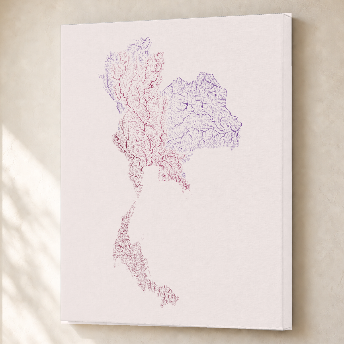 Quadro dos rios da Tailândia — Ameixa e rosé, Sem margem — Canvas — 3x4