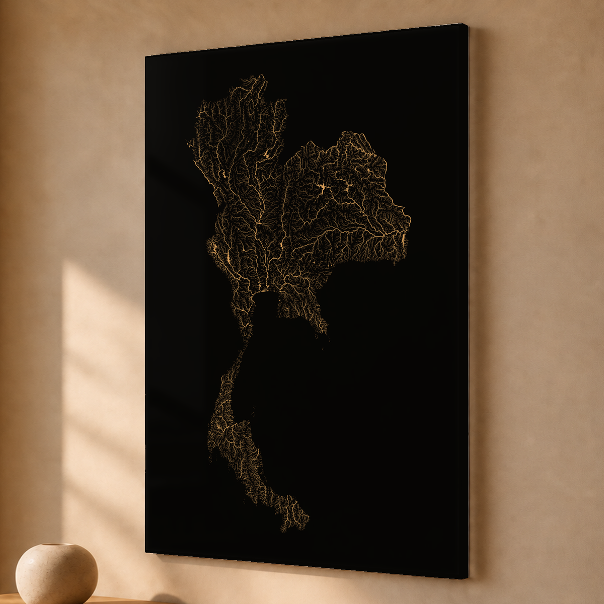 Quadro dos rios da Tailândia — Cobre, Sem margem — Acrílico — 2x3