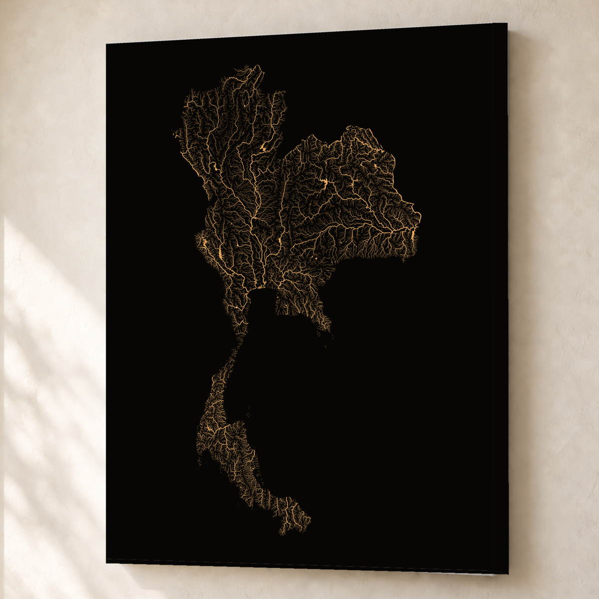Quadro dos rios da Tailândia — Cobre, Sem margem — Canvas — 3x4
