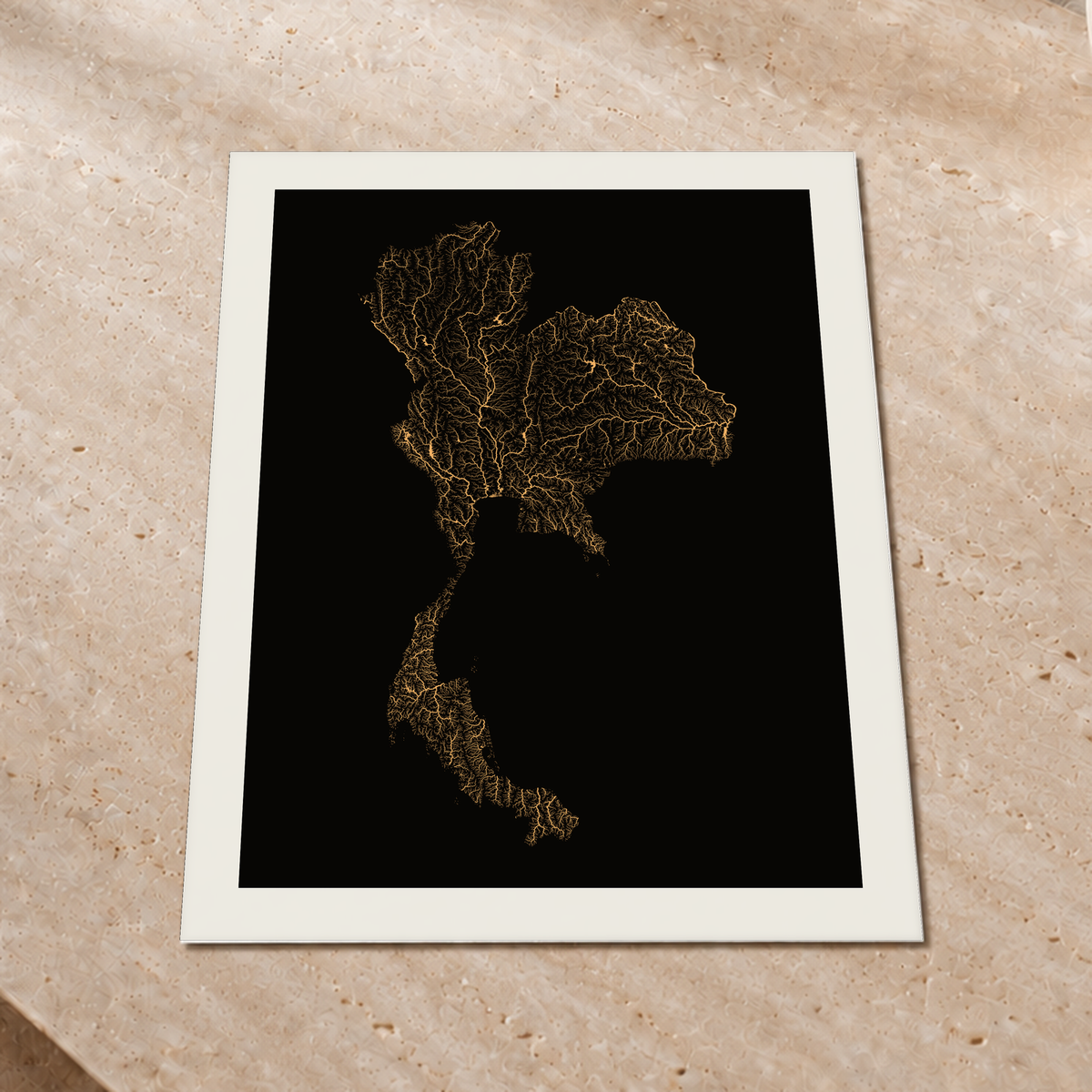 Quadro dos rios da Tailândia — Cobre, Margem branca — Fine art print — 3x4