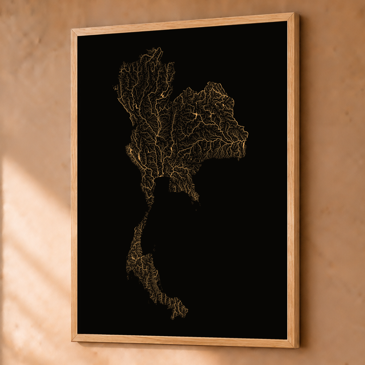 Quadro dos rios da Tailândia — Cobre, Natural · Sem margem — Fine art emoldurado — 3x4