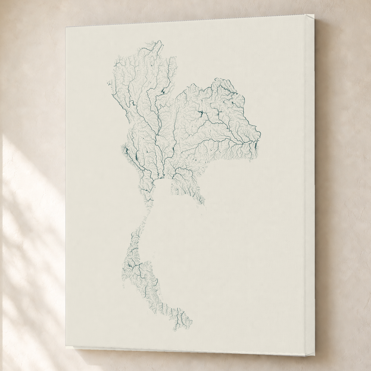 Quadro dos rios da Tailândia — Natural e luminosa, Sem margem — Canvas — 3x4