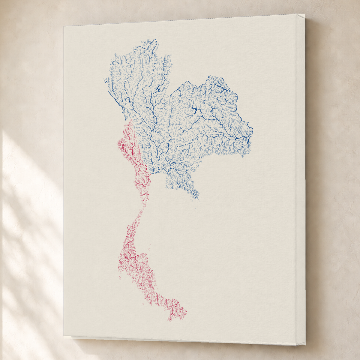 Quadro dos rios da Tailândia — Risografia, Sem margem — Canvas — 3x4