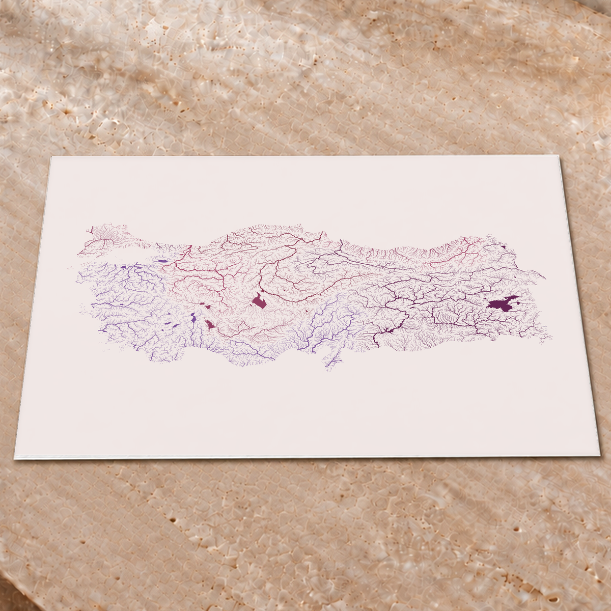 Quadro dos rios da Turquia — Ameixa e rosé, Sem margem — Fine art print — 4x3