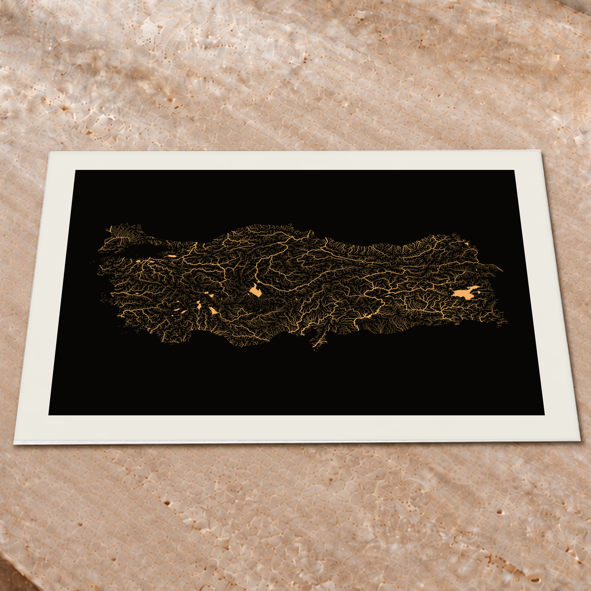 Quadro dos rios da Turquia — Cobre, Margem branca — Fine art print — 4x3