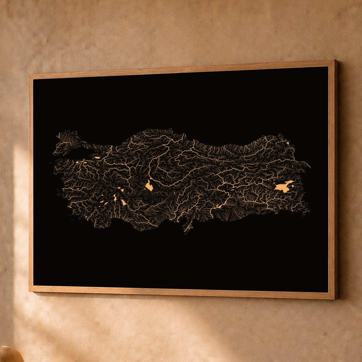 Quadro dos rios da Turquia — Cobre, Natural · Sem margem — Fine art emoldurado — 4x3