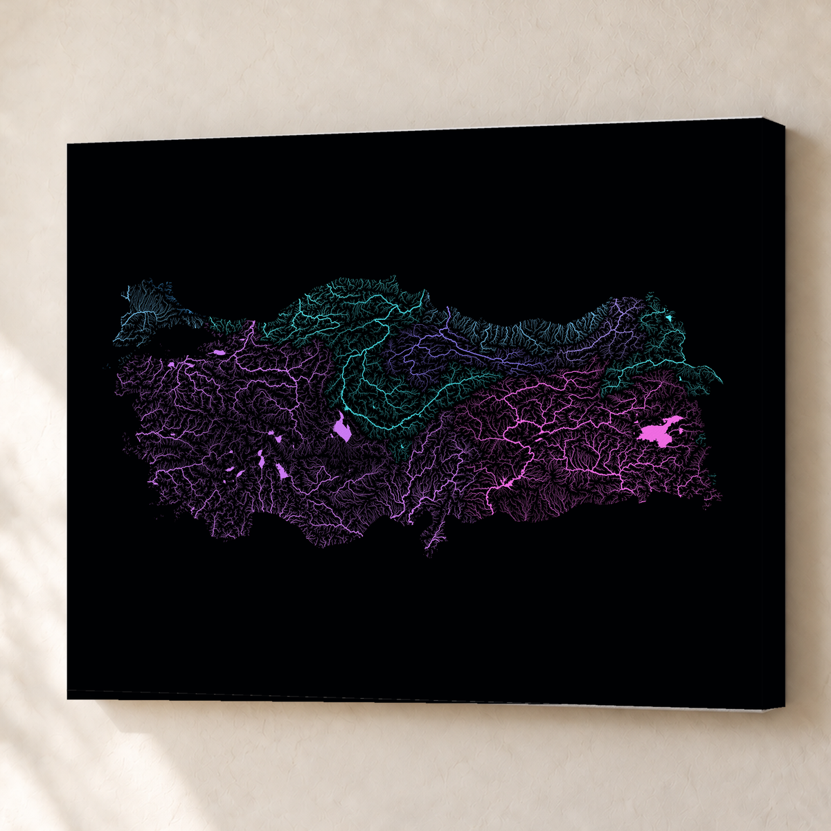 Quadro dos rios da Turquia — Neon hidrográfico, Sem margem — Canvas — 4x3