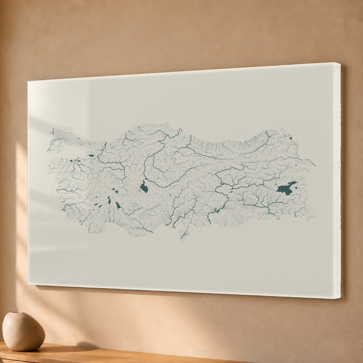 Quadro dos rios da Turquia — Natural e luminosa, Sem margem — Acrílico — 3x2