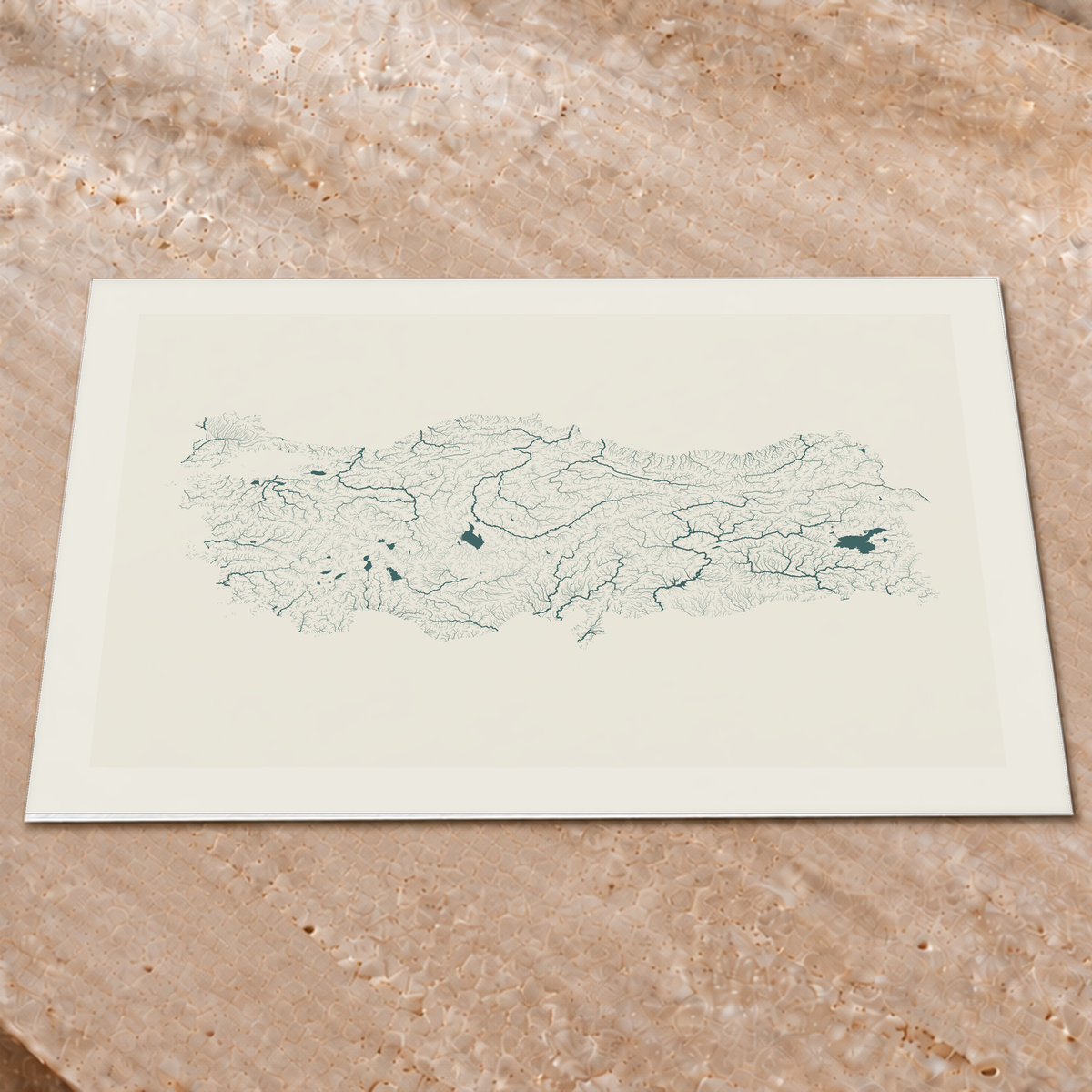 Quadro dos rios da Turquia — Natural e luminosa, Margem branca — Fine art print — 4x3