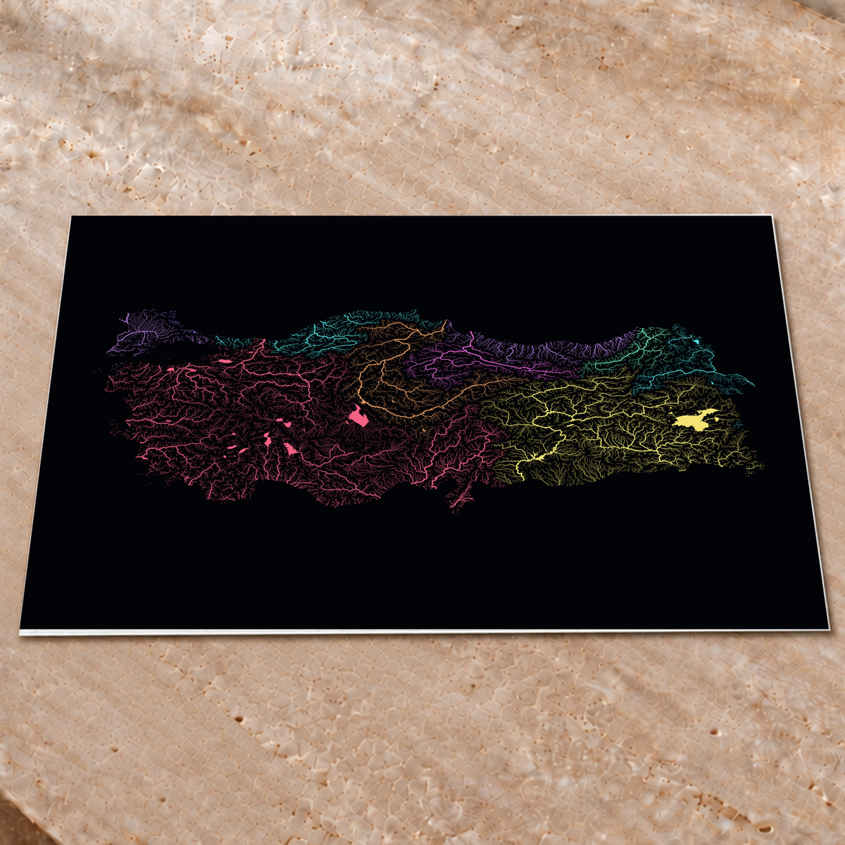 Quadro dos rios da Turquia — Neon por território, Sem margem — Fine art print — 4x3