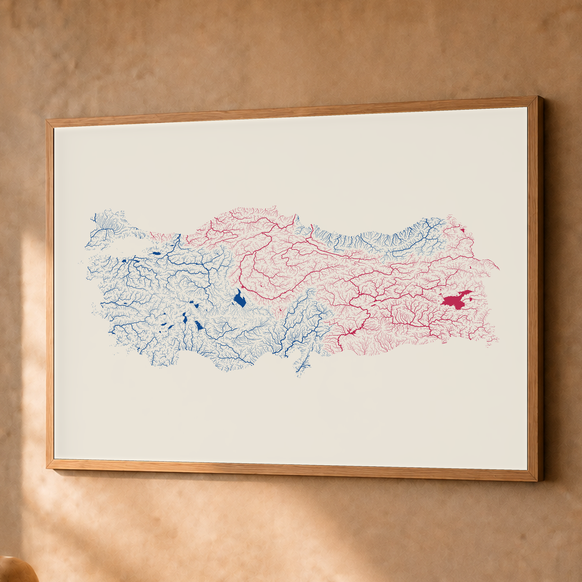 Quadro dos rios da Turquia — Risografia, Natural · Sem margem — Fine art emoldurado — 4x3