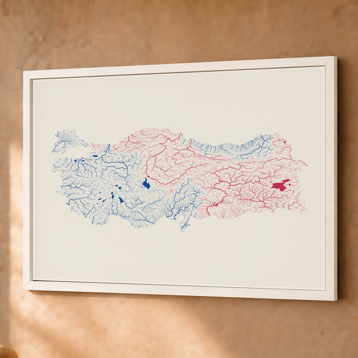 Quadro dos rios da Turquia — Risografia, Branco · Sem margem — Fine art emoldurado — 4x3