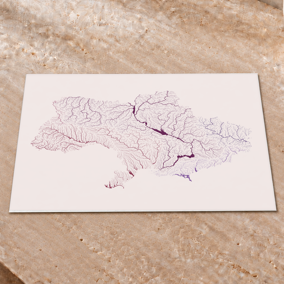 Beautiful Rivers — Ucrânia — Ameixa e rosé, Impressão fine art · 45 × 60 cm, Sem margem