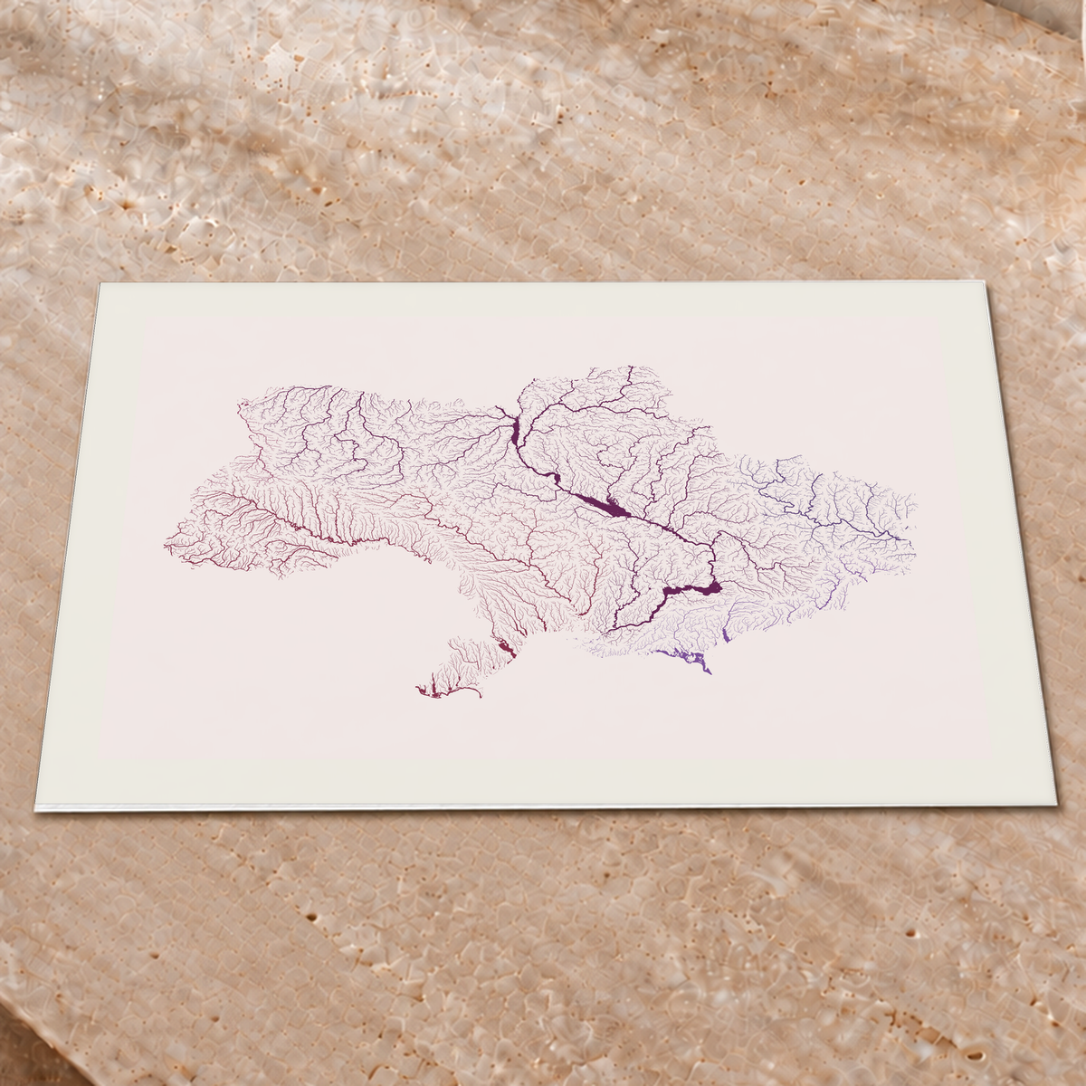 Beautiful Rivers — Ucrânia — Ameixa e rosé, Impressão fine art · 45 × 60 cm, Margem branca