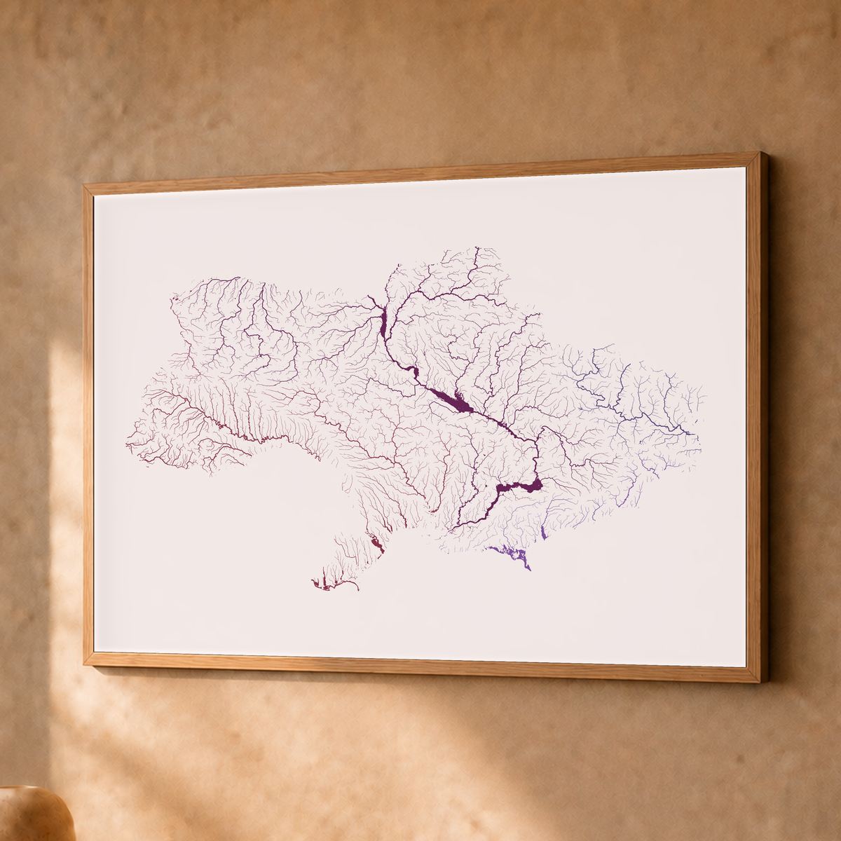 Beautiful Rivers — Ucrânia — Ameixa e rosé, Fine art emoldurado · 30 × 40 cm, Natural · Sem margem