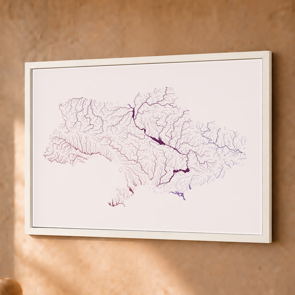 Beautiful Rivers — Ucrânia — Ameixa e rosé, Fine art emoldurado · 30 × 40 cm, Branco · Sem margem
