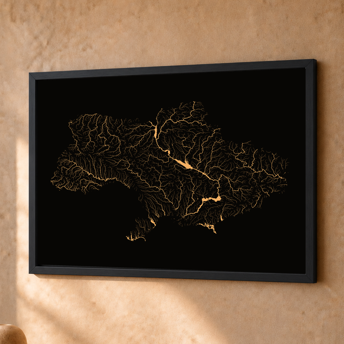 Beautiful Rivers — Ucrânia — Cobre, Fine art emoldurado · 30 × 40 cm, Preto · Sem margem